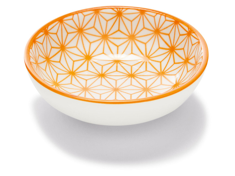 ERNESTO Misky/Misky na omáčku/Porcelánové lyžičky (miska na omáčku/biela/oranžová) ERNESTO