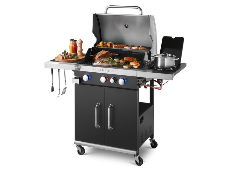 GRILLMEISTER Plynový gril 3 + 1 GRILLMEISTER