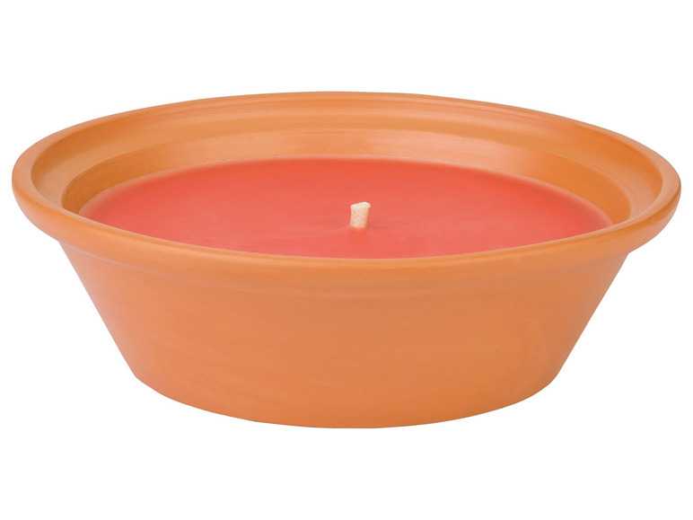 LIVARNO home Hlinená miska so sviečkou (oranžová) LIVARNO home