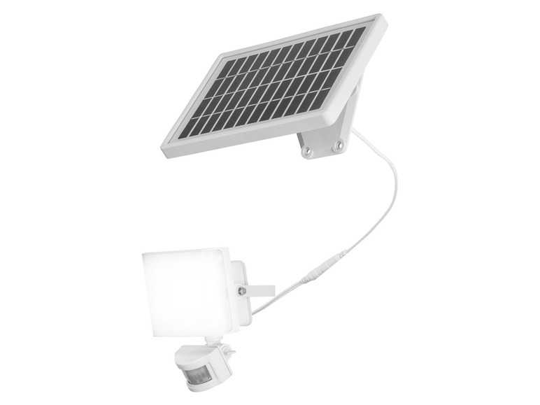 LIVARNO home LED solárny reflektor s pohybovým senzorom (biela) LIVARNO home