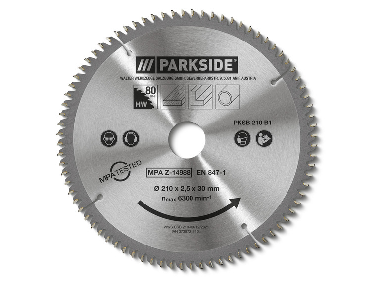 PARKSIDE Pílový kotúč 210 mm PKSB 210 B1 (80 zubov) PARKSIDE