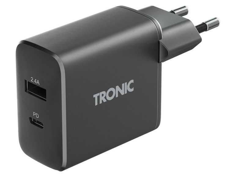 TRONIC Dvojitá USB nabíjačka (čierna) TRONIC