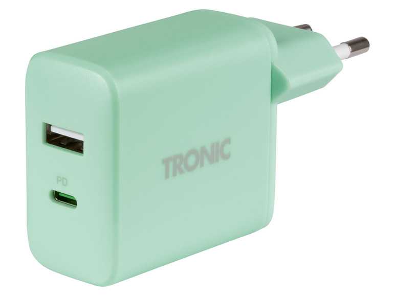 TRONIC Dvojitá USB nabíjačka (mentolová) TRONIC