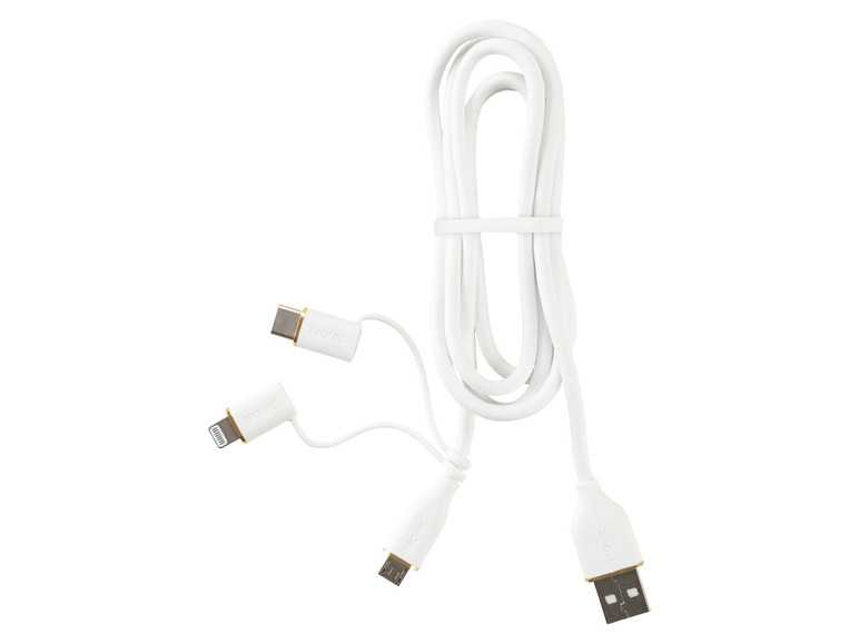 TRONIC Nabíjací a dátový kábel 3 v 1 (biela) TRONIC