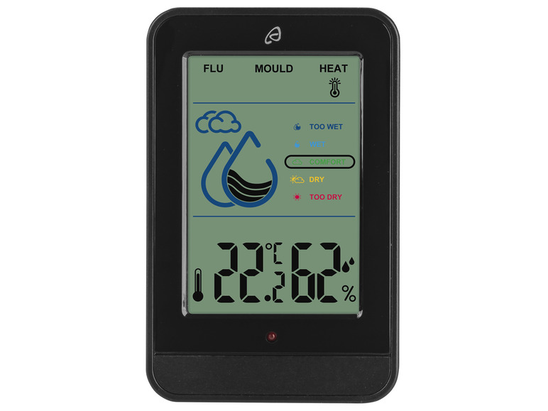 AURIOL® Interiérová meteostanica s výstražnou funkciou (čierna) AURIOL®