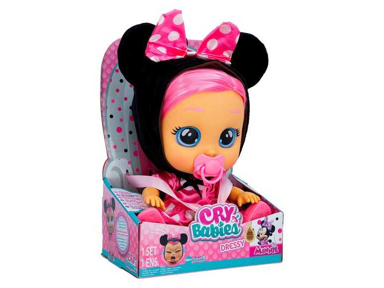 Cry Babies Bábika Dressy so skutočnými slzami (Minnie Mouse ) Cry Babies