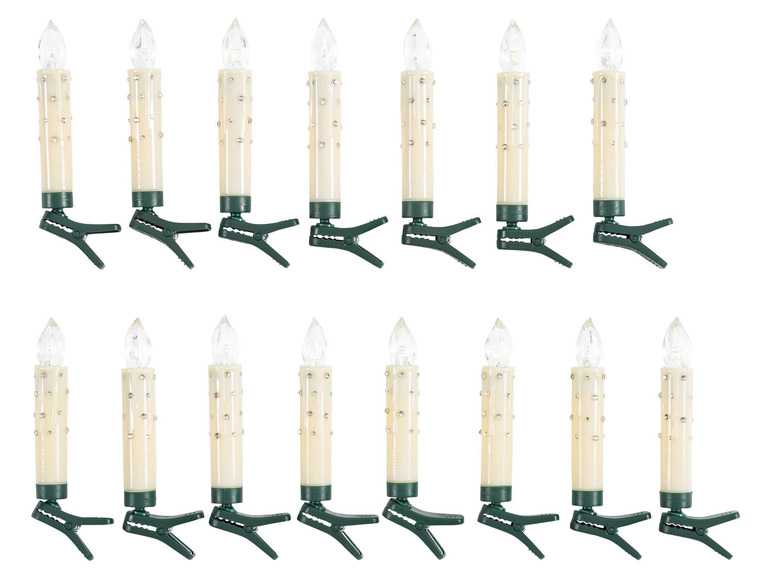 LIVARNO home Bezdrôtové LED sviečky na vianočný stromček (krémová so štrasovými kamienkami) LIVARNO home