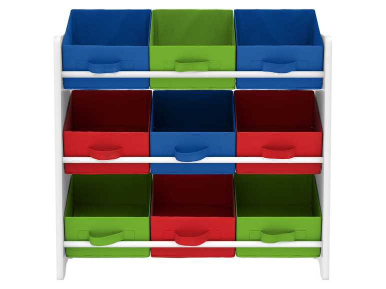LIVARNO home Skladovací regál s 9 textilnými boxami (chlapčenský) LIVARNO home