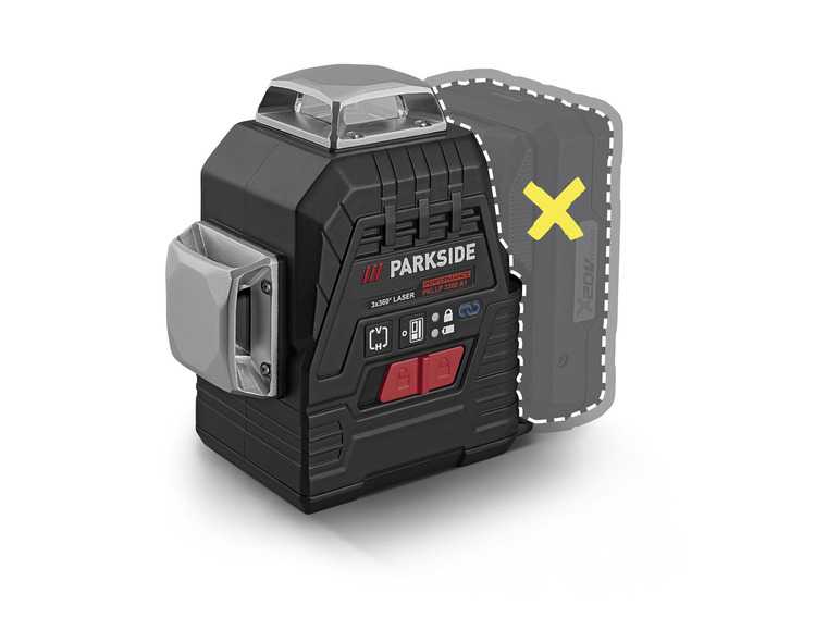 PARKSIDE PERFORMANCE® Aku krížový líniový laser 3x 360° 20 V - bez akumulátora PARKSIDE PERFORMANCE®