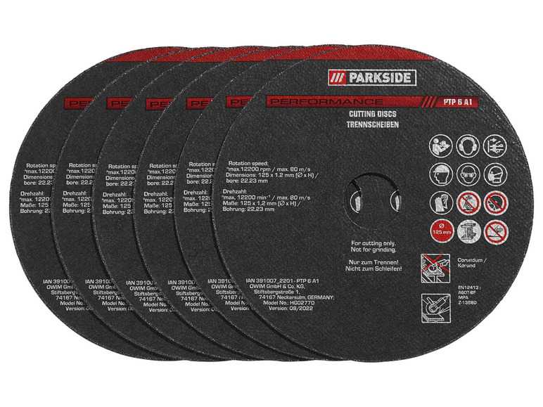 PARKSIDE PERFORMANCE® Rezacie kotúče PTP 6 A1/Hrubovacie kotúče PSSP 2 A1 (rezacie kotúče