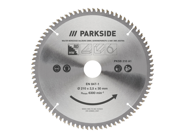 PARKSIDE® Pílový kotúč 210 mm PKSB 210 A1 (80 zubov) PARKSIDE®