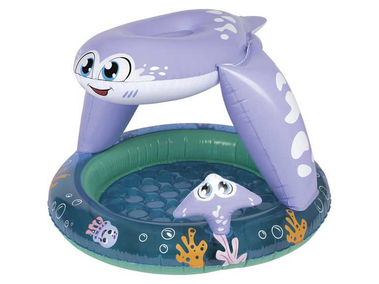 Playtive Detský nafukovací bazén so strieškou (fialová/modrá) Playtive