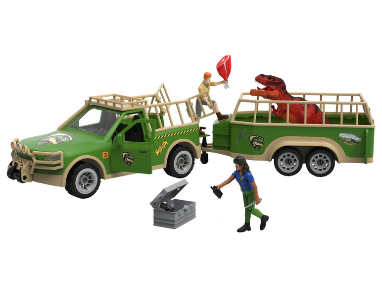 Playtive Dobrodružné vozidlo so zvieratami L (pickup s prívesom pre dinosaura) Playtive