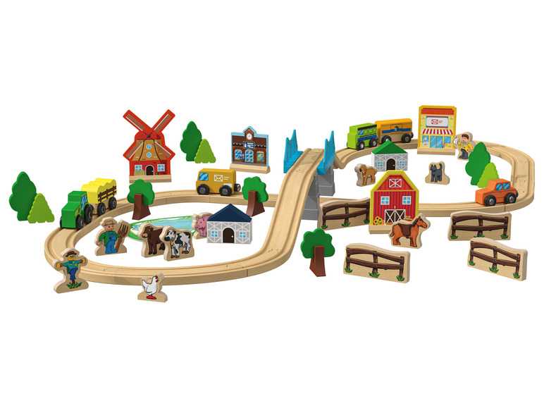 Playtive Drevená železnica mesto/farma (farma) Playtive