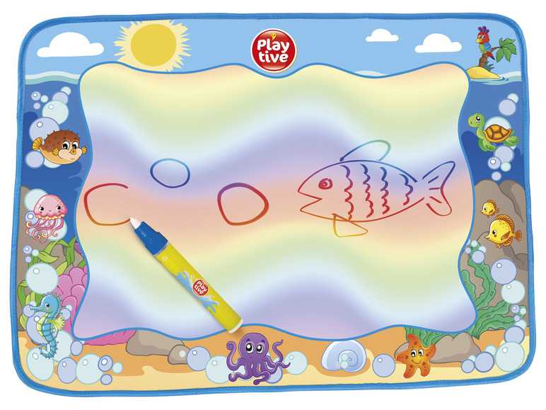 Playtive Maľovacia podložka s vodovou ceruzkou (podmorský svet) Playtive