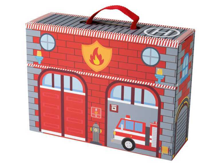 Playtive Prenosný drevený kufrík na hranie (hasičská stanica) Playtive
