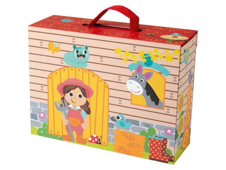 Playtive Prenosný drevený kufrík na hranie (sedliacky dvor) Playtive