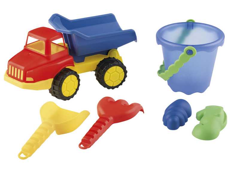 Playtive Súprava hračiek do piesku (plážová súprava s autom a modrým vedierkom) Playtive