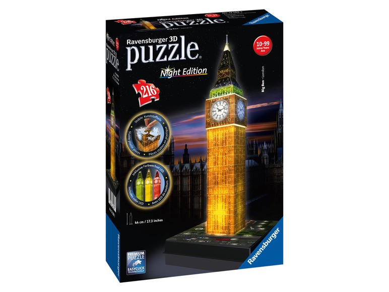 Ravensburger 3D Puzzle LED stavba (Big Ben v noci) Ravensburger