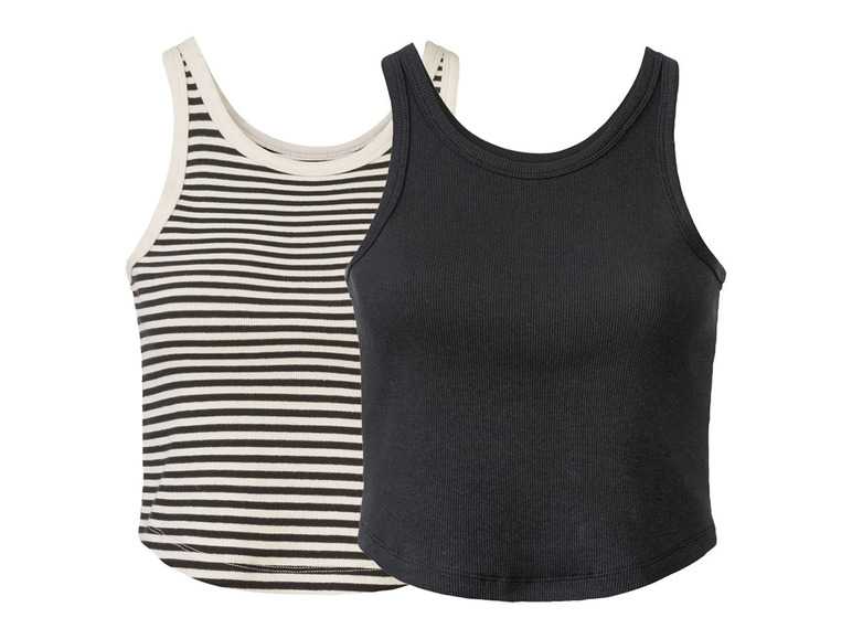 esmara® Dámsky krátky top s rebrovaným vzorom