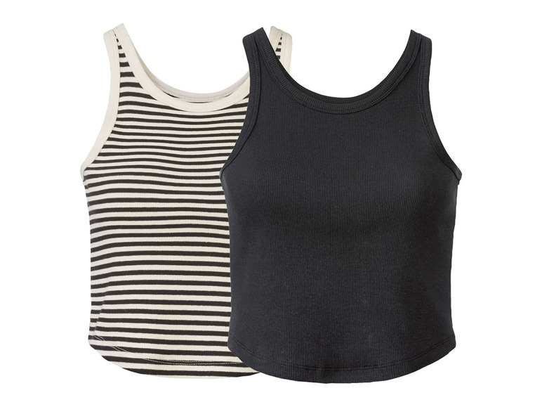 esmara® Dámsky krátky top s rebrovaným vzorom